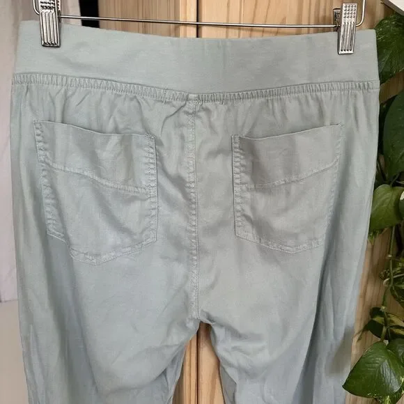 Wearables XCVI Sara Ankle Pants Pull On‎ Crop Raw Hem Elastic Waist M Mint Green - Picture 7 of 16